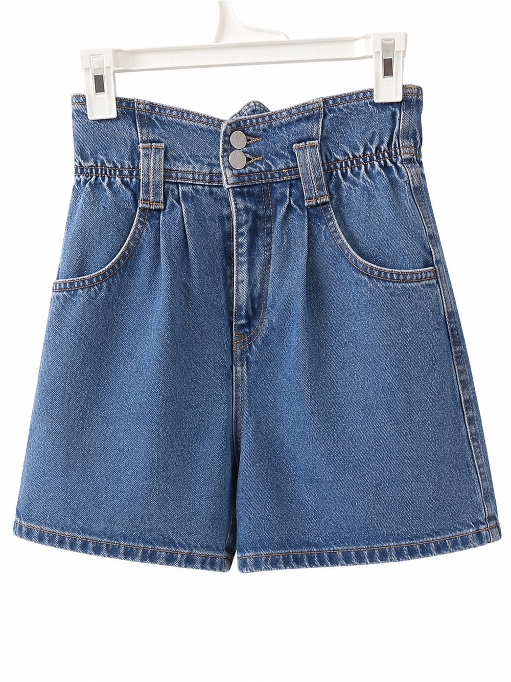 BONGO High-Waist Blue Denim Paperbag Shorts